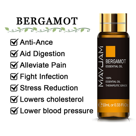 Huile essentielle pure 10 ml – Lavande, eucalyptus, rose et plus