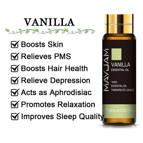 Huile essentielle pure 10 ml – Lavande, eucalyptus, rose et plus