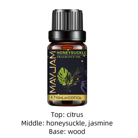 MAYJAM honeysuckle fragrance oil bottle on a white background