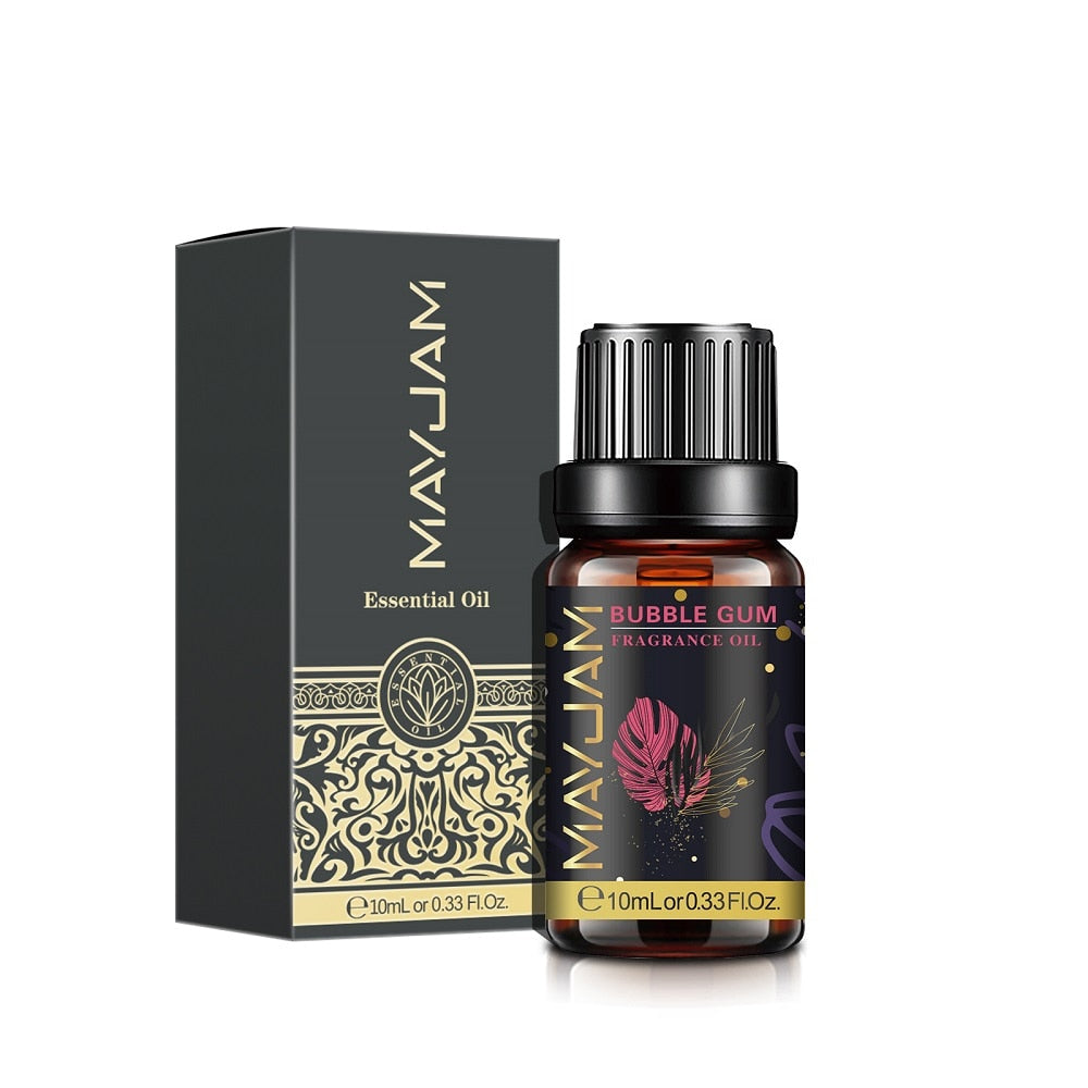 MayJam bubble gum fragrance oil bottle and packaging on a white background