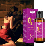 Lidoria Sexy Massage Oil packaging with a couple embracing in the background