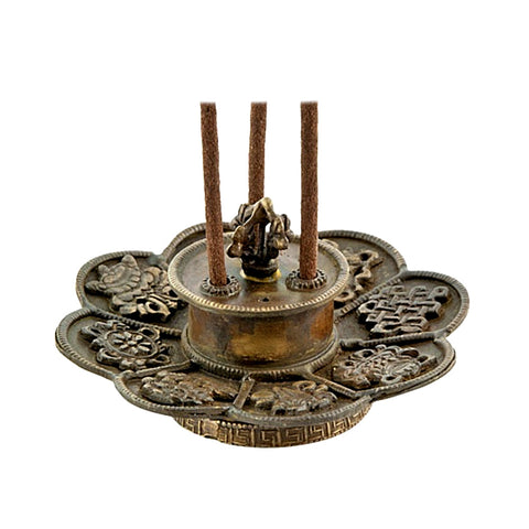 Lotus Tibetan Incense Burner - Antique