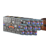 Multiple boxes of incense on a white background