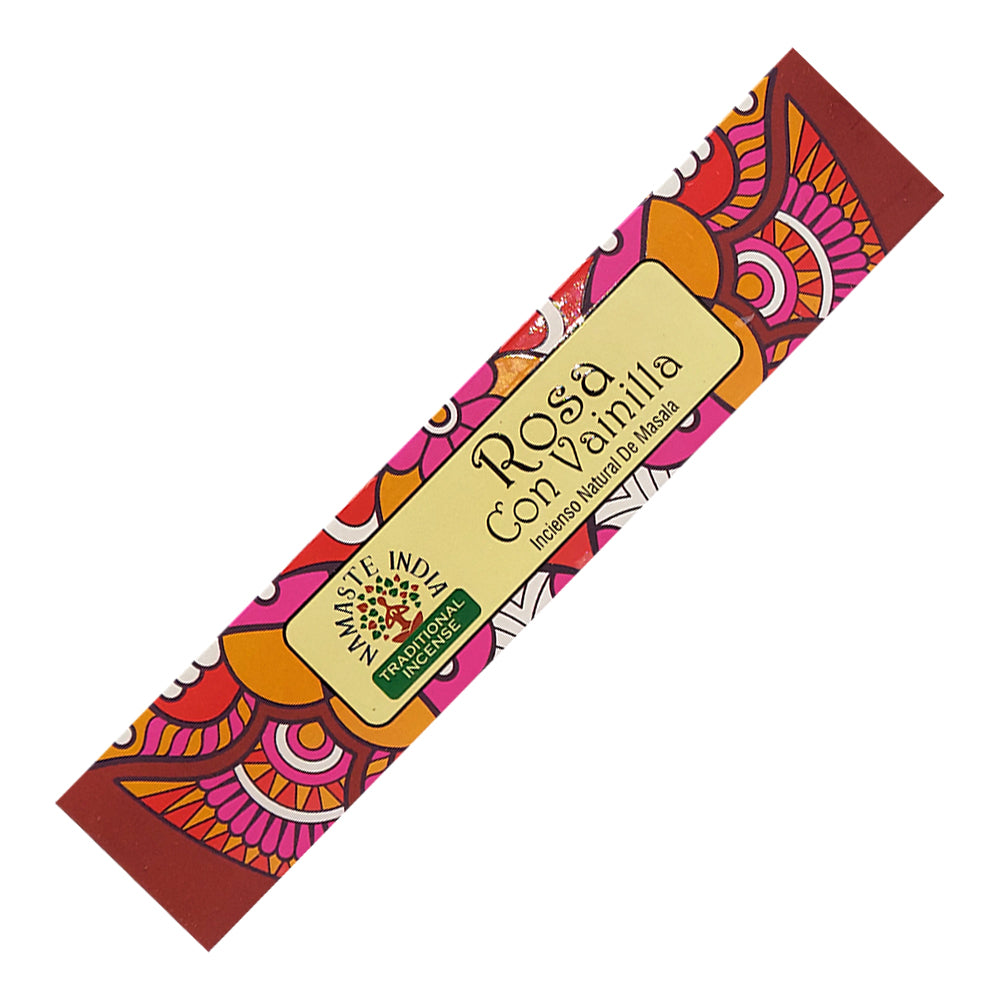 Namaste India Natural Masala Incense Sticks - Rose with Vanilla