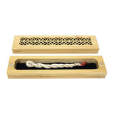 Natural Finish Wood Incense Box Burner - Small