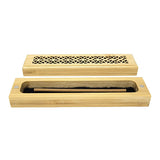Natural Finish Wood Incense Box Burner - Small