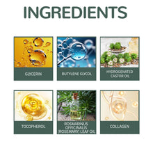 List of skincare ingredients with corresponding images and names on a white background.