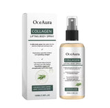 OceAura Collagen Lifting Body Spray with packaging on a white background