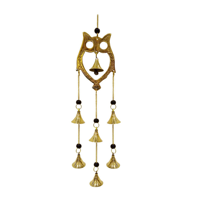 Owl Brass Bell Chime 16"