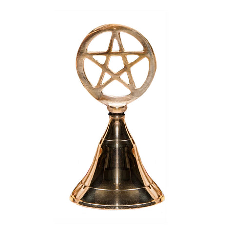 Pentacle Brass Altar Bell 4"