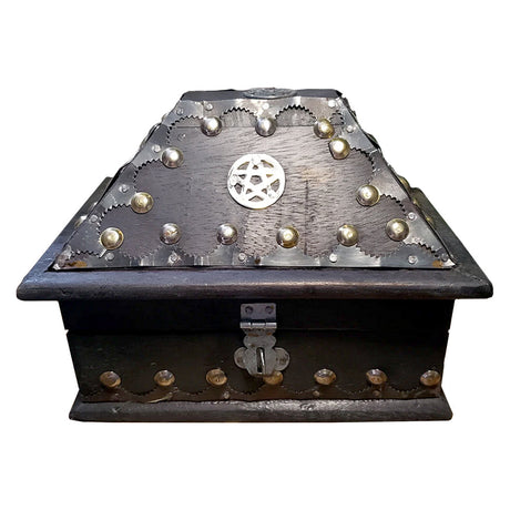 Pentacle Inlaid Black Wood Chest