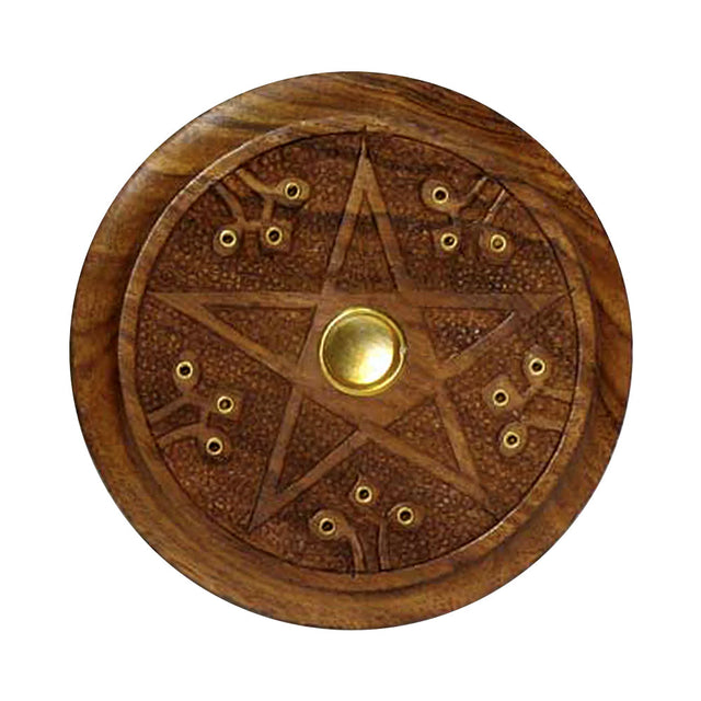 Pentacle Wooden Burner 5"