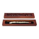 Rosewood Finish Wood Incense Box Burner - Small