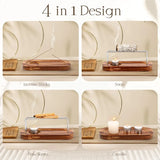 Wooden incense holder with various uses on a neutral background