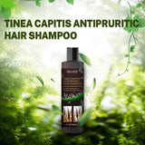 Eulhoo Tinea Capitis Antipruritic Hair Shampoo bottle with green foliage background