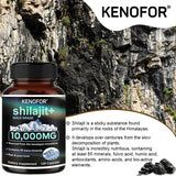 Kenofor shilajit supplement bottle with mountainous background