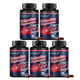 Five bottles of Torexl Epimedium Supplements on a white background