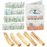 Set of smudge sticks with a cleansing guide on a white background