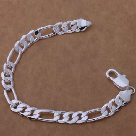 Pulsera de cadena con forma de corazón de plata de ley 925