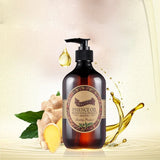 Bottle of essence oil with a label on a light background
