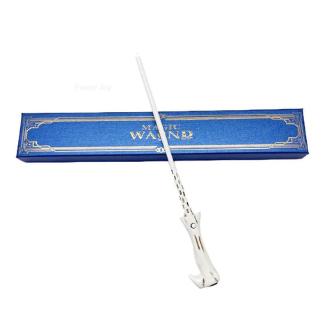 White magic wand with decorative box on a white background