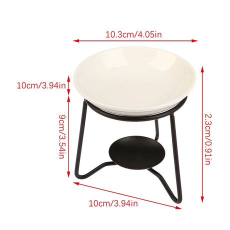 Small round stool with dimensions labeled on a white background