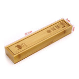 Wooden incense box with dimensions on a white background