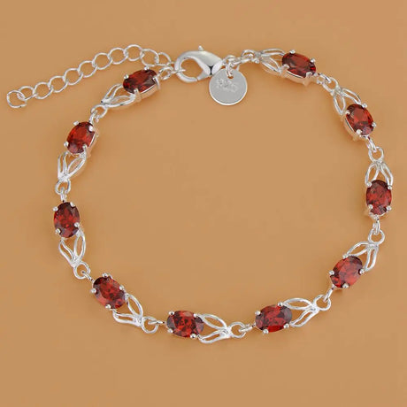 Pulsera de cadena con forma de corazón de plata de ley 925