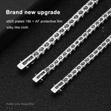 Silver bracelet with s925 plating and AF protective film on a dark background