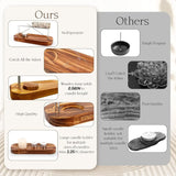 Comparison chart of wooden candle holders labeled 'Ours' and 'Others' on a white background.