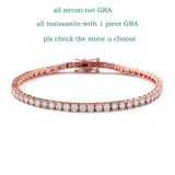 Rose gold bracelet with diamonds on a white background