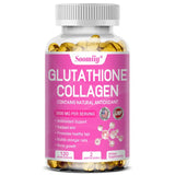 Bottle of Soomiig Glutathione Collagen supplement on a white background
