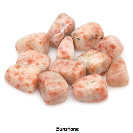 Sunstone stones on a white background