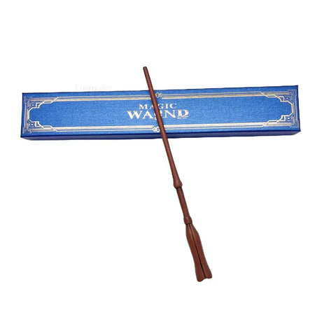 Wooden magic wand with blue box labeled 'Magic Wand' on a white background