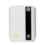 White electronic device with black accent and 'Namste' branding on a white background