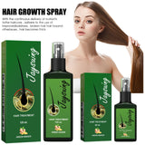 Hair growth spray with packaging and a woman with long hair, featuring the brand 'Jaysuing'.