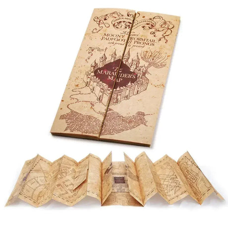 Marauder's Map prop from Harry Potter on a white background