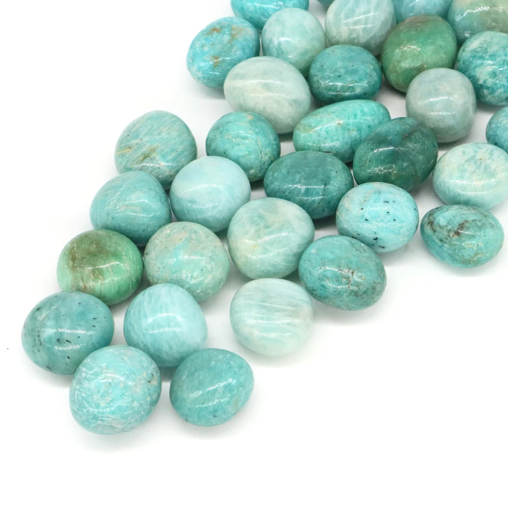 Turquoise beads on a white background