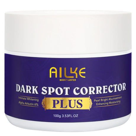 Jar of AILKE Dark Spot Corrector Plus on a white background