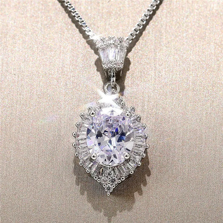 Diamond necklace on a beige background