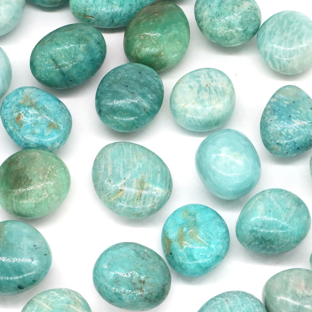 Turquoise stones on a white background