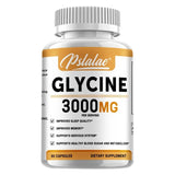 Supplement bottle labeled 'Glycine 3000MG' by Pslalae on a white background
