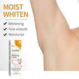 Sadero Vitamin C Whitening Cream packaging with a person's leg showing smooth skin.