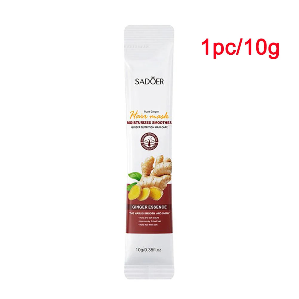 Sadoer hair mask packaging with ginger essence on a white background