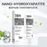 Nano-Hydroxyapatite repair toothpaste packaging with toothpaste tube and box on a white background