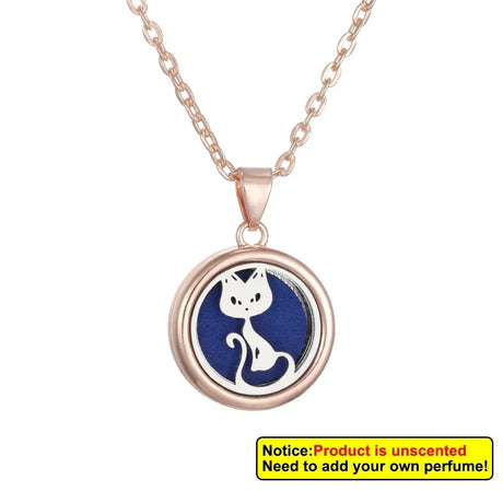 Necklace with a cat-shaped pendant on a white background
