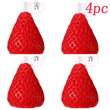 Four red strawberry-shaped items on a white background with '4pc' text.