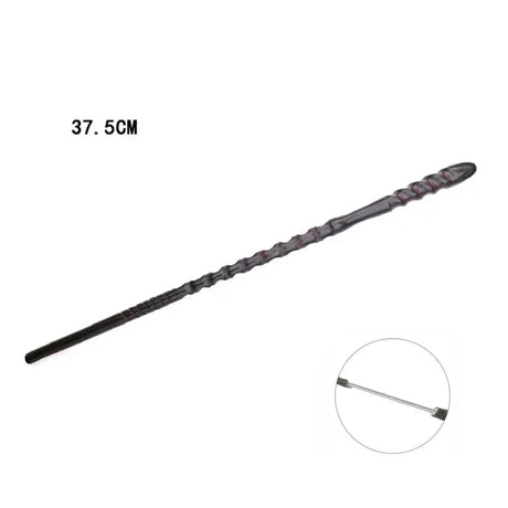 Black magic wand with detailed handle on a white background