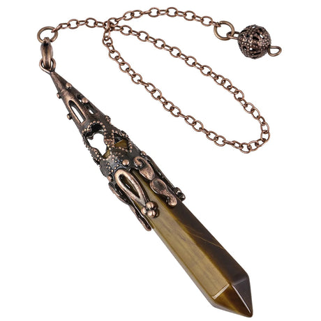 Decorative pendant with chain on a white background