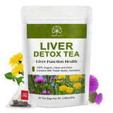Hemp for U Liver Detox Tea package with tea bags and herbs on a white background